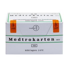 Medtro-Karte (Nk4) &aacute; 4 Bestimmungen pro Karte (Anti-A, Anti-B) Bedside-Test f&uuml;r Bluttransfusionen