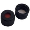 Schraubkappen 8mm PP schwarz,mit Loch, RedRubber/PTFE beige, 45° shore A, 1,0mm