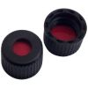 Schraubverschlüsse 8mm PP schwarz, Loch, Gewinde 8-425 PTFE rot / Silicon weiss / PTFE rot, 45° shore A, 1,0mm