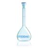 Messkolben 200 ml, NS 14/23 BLAUBRAND, Kl. A, KB, Boro 3.3, PP-Stopfen