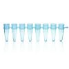 PCR-Reaktionsgefässe 0,2 ml, blau PP, dünnwandig, ohne Deckel, 125 8er-Strips