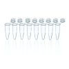 PCR-Reaktionsgefässe 0,2 ml, farblos PP, dünnwandig, 120 8er-Strips, mit anhängenden, flachen Einzeldeckeln