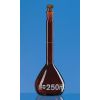 Messkolben 100 ml, NS 14/23 BLAUBRAND, Kl. A, KB Braunglas,DURAN, Glas-Stopfen