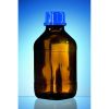 Gewindeflasche 1000 ml, GL 45Braunglas, Ethylen-Acrylat-Beschichtung, mit Schraubkappe PP, max. Temperatur 80°C