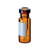 Rollrandflasche 32 x 11,6mm, integrierter 0,2ml Mikroein- satz, Braunglas, Schriftfeld 1.hydrolytische Klasse