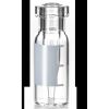 Rollrandflasche 32 x 11,6mm integrierter 0,2ml Mikroein- satz, Klarglas, Schriftfeld 1.hydrolytische Klasse