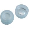 Kurzgewinde Alu- Schraubverschluss transparent mit 6mm Loch, Silikon weiß,PP Alufolie silber, 50° shore A,