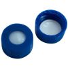 Kurzgewindekappe UltraClean 9mm PP blau, mit Loch, Silicon beige/PTFE weiß, 45° shore A, 1,3mm UltraBond