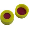 Kurzgewindekappe 9mm PP, gelb, mit Loch, PTFE rot/Silicon weiß/PTFE rot, 45° shore A, 1,0mm