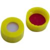 Kurzgewindekappen UltraClean 9mm PP gelb, mit Loch, Siliconweiß/PTFE rot, 55° shore A, 1,0mm