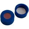 Kurzgewindekappe 9mm PP blau, mit Loch, RedRubber/PTFE beige, 45° shore A, 1,0mm
