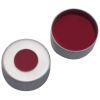Alu-Bördelkappen Ø 11mm farblos lackiert 5,6mm Loch, PTFE/rot/Silicon weiß/PTFE rot, 45° shore A, 1,0mm