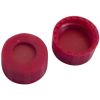 Kurzgewindekappe 9mm PP, rot, mit Loch, Naturkautschuk rot-orange/TEF transparent, 60° shore A, 1,0mm