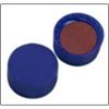 Kurzgewindekappe 9mm PP, blau, geschlossen, Naturkautschuk rot-orange/TEF transparent, 60° shore A, 1,0mm