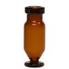 Mikroliter Rollrandflasche 1,1 ml, 32 x 11,6mm, Braunglas 1.hydrol. Klasse mit rundem Glasfuss