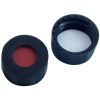 Kurzgewindekappen ND9, schwarz 6 mm Loch, RedRubber/PTFE beige 45° shore A, 1,0mm