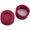 Kurzgewindekappen 9mm, rot PP mit Loch, RedRubber/PTFE beige 45° shore A, 1,0mm