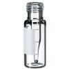 Mikroliter Kurzgewindeflaschen ND9 0,2ml, 32x11,6mm mit in- tegriertem 0,2ml Mikroeinsatz ,Klarglas, 1.hydrol. Klasse