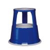 Rollhocker blau aus Metall, TÜV geprüft EN14183, Tragkraft 150 kg, Höhe 43cm, Trittstufenmit rutschfestem Gummibelag