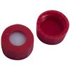 UltraClean Kurzgewinde Schraubverschluss 9mm PP rot, 6mm-Loch, Silikon weiß, PTFE rot, 55 shore A, 1,0 mm