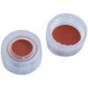 Kurzgewindekappe 9mm PP, transparent, mit Loch, Naturkautschuk rot-orange/TEF transparent,60° shore A, 1,0mm